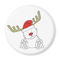 Christmas Teddy Bear Reindeer magnets