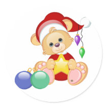 Christmas Teddy Bear with Star stickers by Kadoodles Christmas Teddy Bear with Star stickers