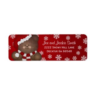 Christmas Teddybear Address Labels