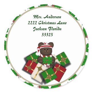 Christmas Teddybear and Address Stickers