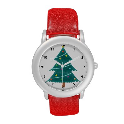 Christmas Themed Red Glitter Watch