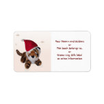 Christmas Tiger Santa Hat Name Gift Tag Bookplate