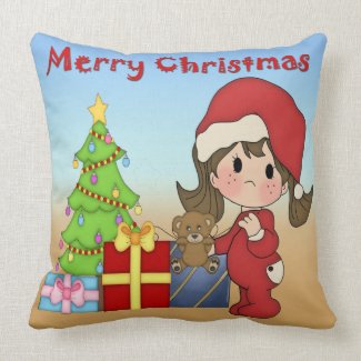 Christmas Toddler Girl Throw Pillow