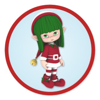 Christmas Toon Elf Holiday Stickers sticker