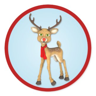 Christmas Toon Reindeer Holiday Stickers sticker
