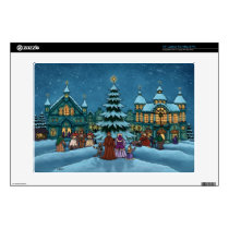 christmas town holiday laptop skin