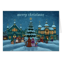 christmas town note card basic
