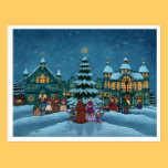 christmas town postcard basic postcards