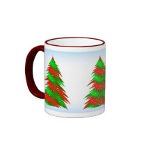 Christmas Tree, Abstract Coffee Mugs
