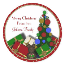 Christmas Tree and presents Christmas Labels stickers
