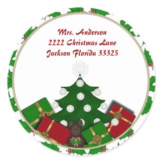 Christmas Tree and presents Christmas Labels Sticker