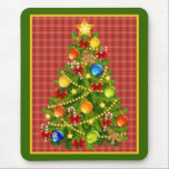 Christmas Tree and Red Plaid Mouse Pad