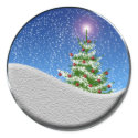 Christmas Tree And Snowfall Holiday Sticker sticker
