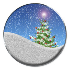 Christmas Tree And Snowfall Holiday Sticker sticker