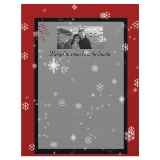 Christmas Tree and Snowflakes on Red and Black Personalized Letterhead