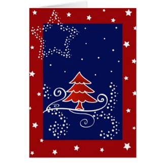 Christmas tree and stars - Card card