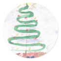 Christmas Tree art by Wendy C Allen Round Stickers