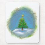 Christmas tree art simple sweet hearts star mousepads