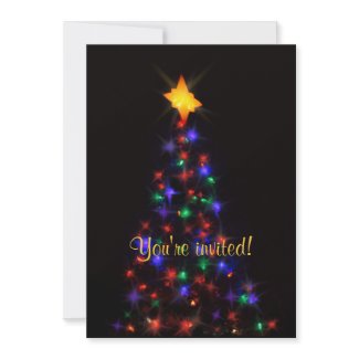 Christmas Tree at night invitation