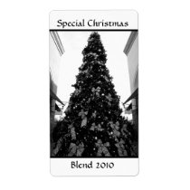 Christmas tree bottle or jar labels for your text