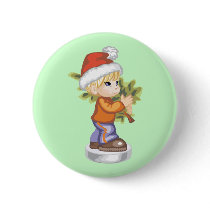 Christmas Tree Boy buttons