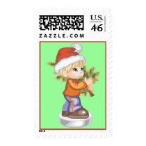 Christmas Tree Boy Stamp stamps