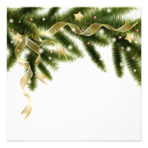 Christmas tree branch Invitation invitations