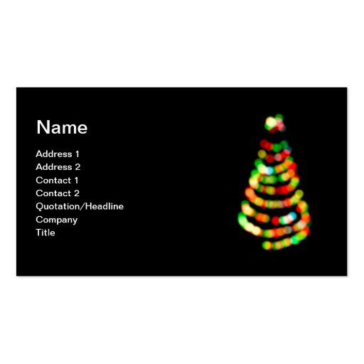Christmas tree business card templates (front side)