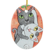 Christmas Tree Cat Dance Ornament