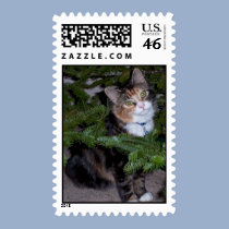 Christmas Tree Cat stamps