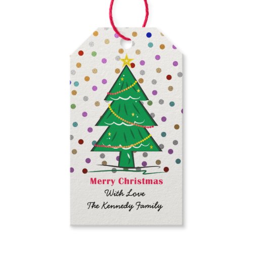 Christmas Tree Confetti Dots Christmas Holiday Pack Of Gift Tags