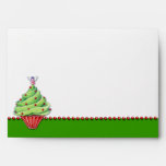Christmas Tree Cupcake green Card Envelope