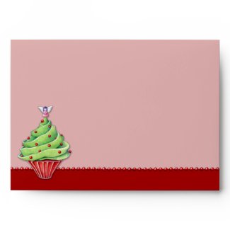 Christmas Tree Cupcake red2 Card Envelope envelope