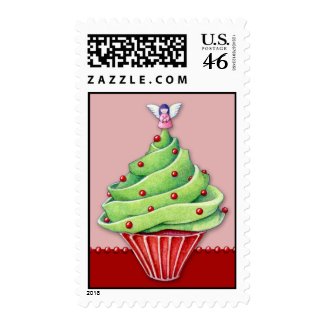 Christmas Tree Cupcake red2 Stamp stamp
