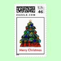 Christmas Tree Decorated The MUSEUM Zazzle Gift... postage