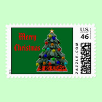 Christmas Tree Decorated The MUSEUM Zazzle Gift... postage