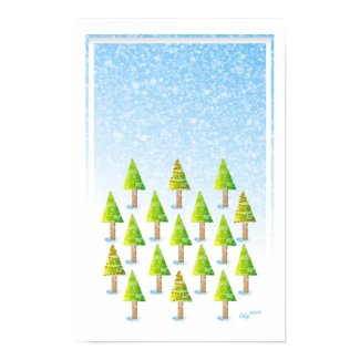 Christmas tree forest poster print