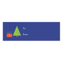 Christmas Tree Gift Tag (blue) Business Card Template