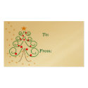 Christmas tree gift tag business cards