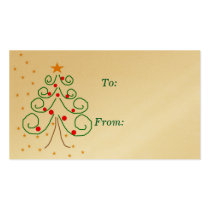 Christmas tree gift tag business cards