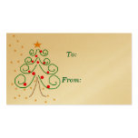 Christmas tree gift tag business cards