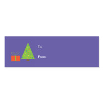 Christmas Tree Gift Tag (purple) Business Card Template