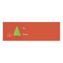 Christmas Tree Gift Tag (red) Business Card Template