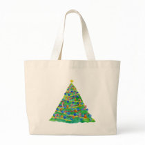 Christmas Tree Hand Drawn and Painted bags by Lenora Christmas Tree Hand Drawn and Painted bags