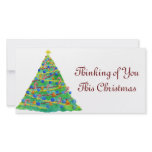 Christmas Tree Hand Drawn and Painted Photo Greeting Card