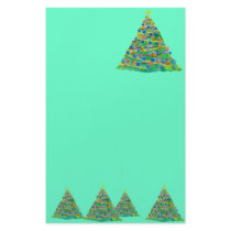 Christmas Tree Hand Drawn and Painted stationery