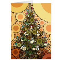 Christmas Tree Happy Holidays Circle Mosaic Cards