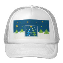 christmas, holiday, christmas tree, christmas gift, merry christmas, christmas design, festive design, gift, xmas, season greetings, contemporary, fun, whimsical, decorative, merry, cheerful, houk, custom, personalizable, template, happy new year, winter, eerie, wishes, hat, Trucker Hat with custom graphic design
