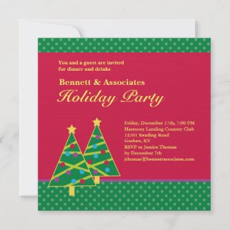 Christmas Tree Holiday Party Invitation invitation