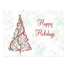 Christmas Tree Holiday Postcard